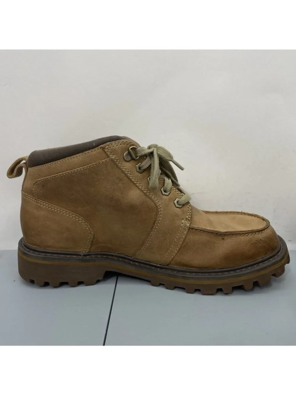 Timberland Moc Toe Chukka Boots 87576 Nubuck Leather Tan Mens 10.5